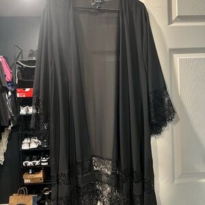 Torrid Black Sheer Lace Kimono